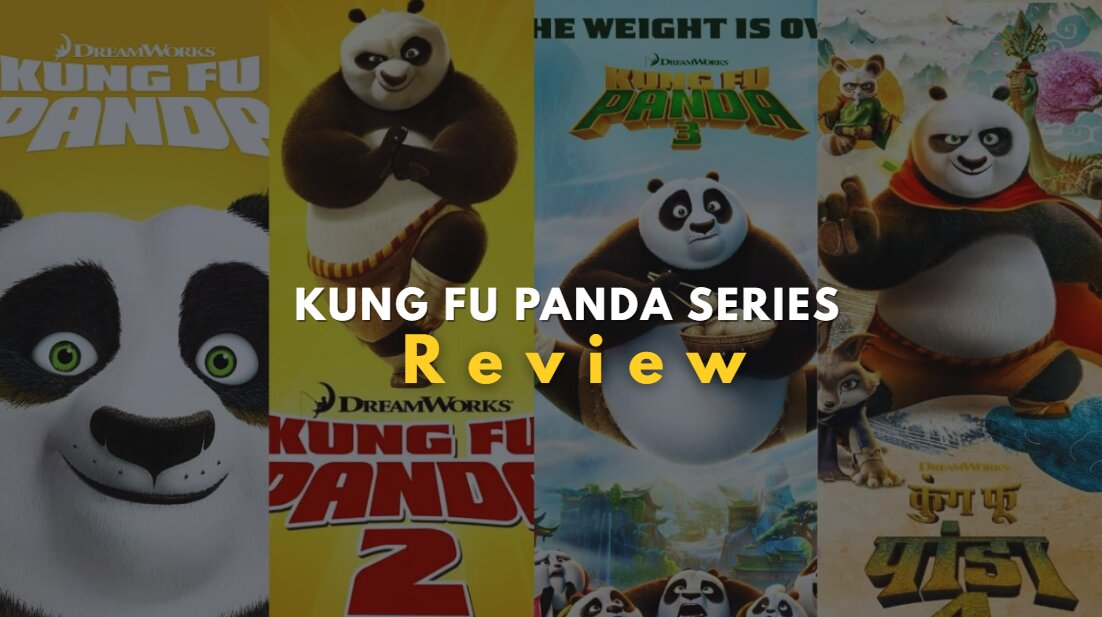 A still of the main character Po and his friends from the Kung Fu Panda film series.