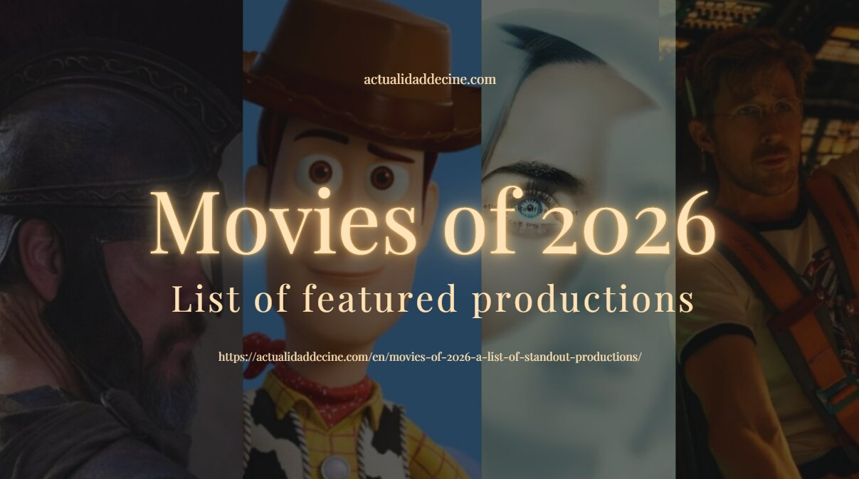 A modern poster or collage symbolizing the most anticipated movies of 2026.