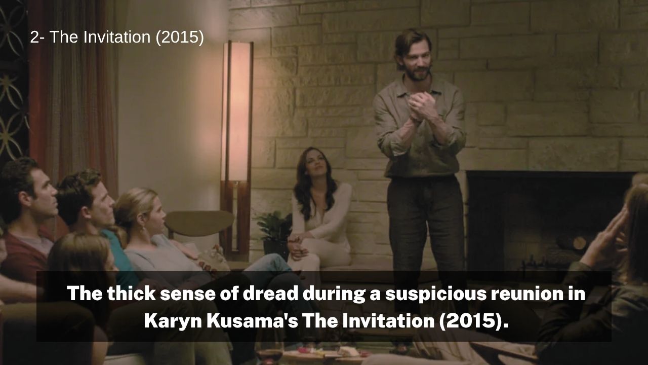 The Invitation 2015 tense dinner scene psychological thriller