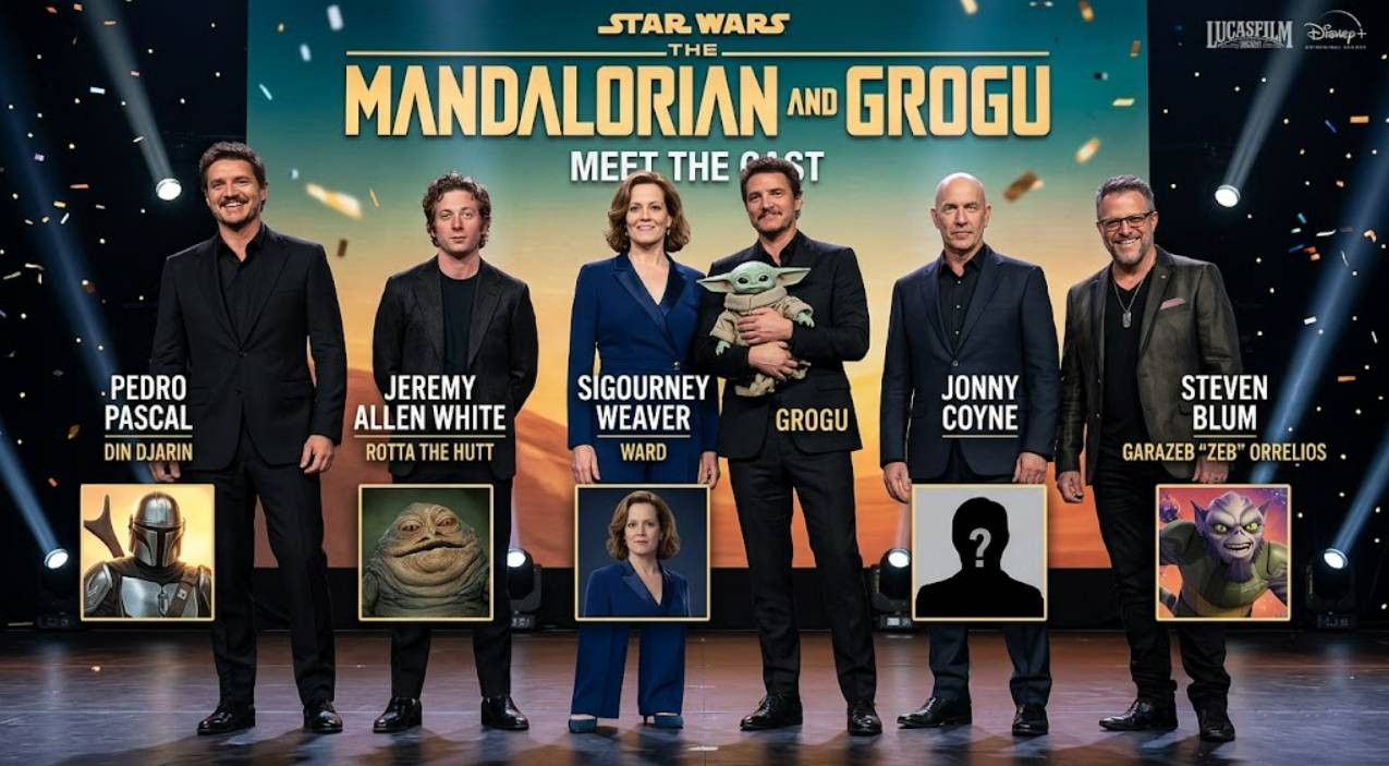 The Mandalorian and Grogu movie cast.